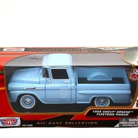 Motormax 1:24 1958 Chevy Apache Fleetside Pickup -Mavi 