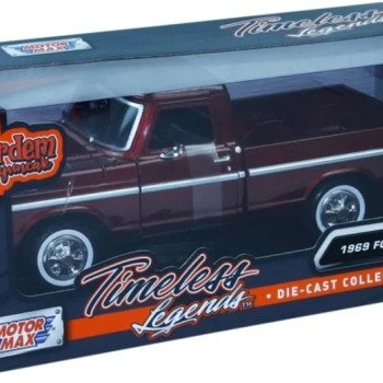 Motormax 1/24 Ford F-100 Pickup Bordo