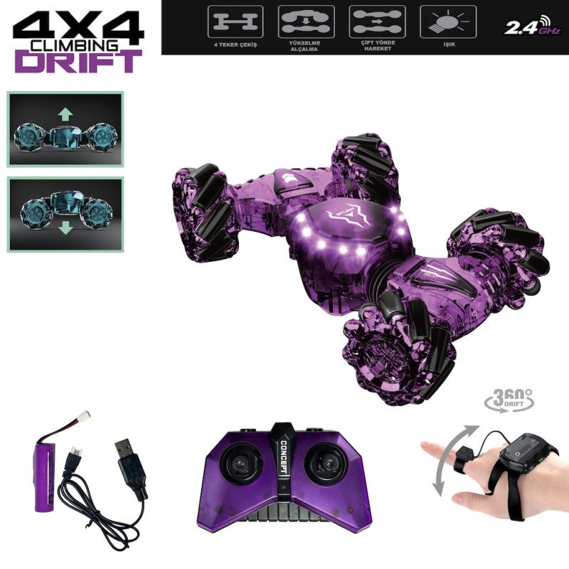 Şeffaf Işıklı 4x4 Drift Araba Şeffaf Işıklı 4x4 Drift Araba